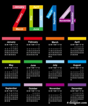 2014-colored-calendar-vector-material-50709